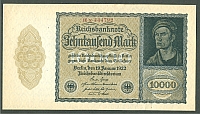 Germany, 10,000 Mark, 19 Jan 1922 Reichsbanknote, K-72, Unc.